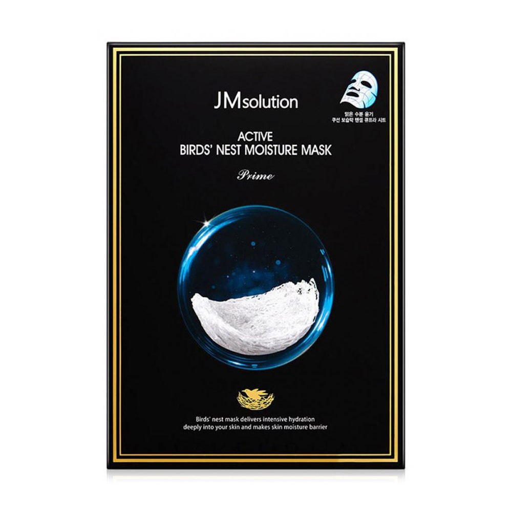 Тканинна маска для обличчя JMsolution Active Bird's Nest Moisture Mask Prime зволожувальна, з екстрактом ластів'ячого гнізда, 30 мл