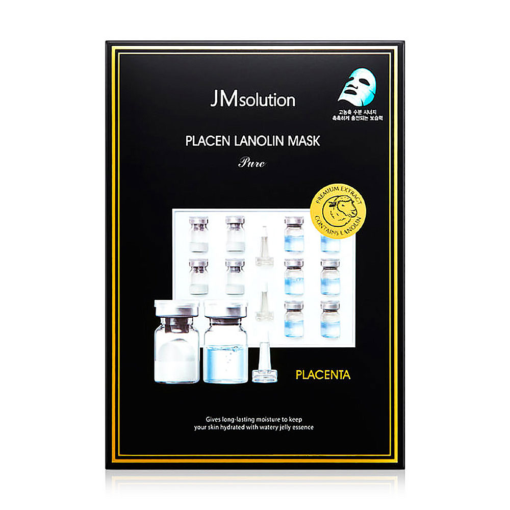 Тканинна маска для обличчя JMsolution Placen Lanolin Mask з протеїнами плаценти та ланоліном, 35 мл